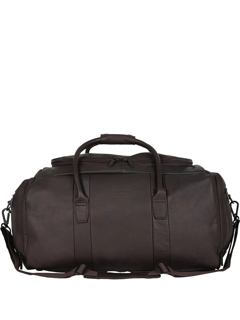 Kenneth Cole Reaction Black Leather Duffel Bag Colombian Leather Single Travel